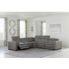 Texline Gray Power Reclining Sectional w/ Adjustable Headrests