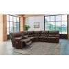 Family Circle Dark Brown Power Reclining Sectional