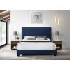 Erica Queen Upholstered Bed w/ Two End Tables (Navy)