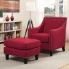 Erica Accent Chair w/ Ottoman (Berry)