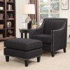 Erica Accent Chair w/ Ottoman (Charcoal)