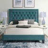 Tiffany Queen Upholstered Bed (Marine Blue)