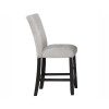 Artemis Black Base White Marble Counter Height Dining Set w/ Gray Chairs