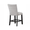 Artemis Black Base White Marble Counter Height Dining Set w/ Gray Chairs