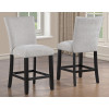 Artemis Black Base White Marble Counter Height Dining Set w/ Gray Chairs