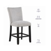 Artemis Black Base White Marble Counter Height Dining Set w/ Gray Chairs