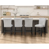 Artemis Black Base White Marble Counter Height Dining Set w/ Gray Chairs