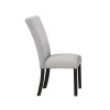 Artemis Black Base White Marble Dining Room Set w/ Gray Chenille Chairs