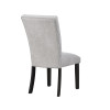 Artemis Black Base White Marble Dining Room Set w/ Gray Chenille Chairs