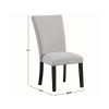 Artemis Black Base White Marble Dining Room Set w/ Gray Chenille Chairs