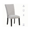 Artemis Black Base White Marble Dining Room Set w/ Gray Chenille Chairs
