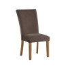 Artemis Sand Base White Marble Top Dining Room Set w/ Brown Chairs