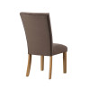 Artemis Sand Base White Marble Top Dining Room Set w/ Brown Chairs