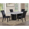 Artemis Black Base Gray Marble Dining Room Set w/ Black Chairs