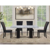 Artemis Black Base Gray Marble Dining Room Set w/ Black Chairs