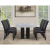 Artemis Black Base Gray Marble Dining Room Set w/ Black Chairs
