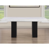 Artemis Black Base White Marble Dining Room Set w/ Gray Chenille Chairs