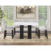Artemis Black Base White Marble Counter Height Dining Set w/ Gray Chairs