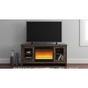 Arlenbry Large TV Stand w/ Glass and Stone Fireplace