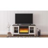 Dorrinson Large TV Stand w/ Glass and Stone Fireplace