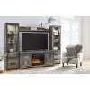 Wynnlow Entertainment Wall w/ Glass and Stone Fireplace