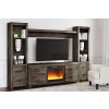 Trinell Entertainment Wall w/ Glass and Stone Fireplace