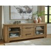 Galliden Extra Large TV Stand (Light Brown)