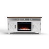 Liberty Jasmine White and Bourbon 64-inch Corner Fireplace Console