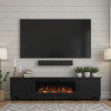Liberty Seal Skin Black 95-inch Fireplace Console