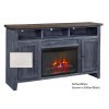 Eastport 65 Inch Fireplace Console w/ 2 Doors (Drifted White)