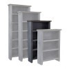 Eastport 60 Inch Bookcase w/ 3 Fixed Shelves (Drifted Black)