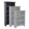 Eastport 74 Inch Bookcase w/ 4 Fixed Shelves (Drifted Black)