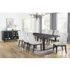 Yves Dining Room Set w/ White Chairs