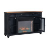 Americana Black 66-inch Fireplace Console