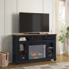 Americana Black 66-inch Fireplace Console