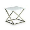 Zurich Faux White Marble Top Square End Table