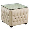 258 Ivory Leather End Table