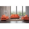 410 Orange Leather Living Room Set