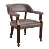Tournament Arm Chair w/ Casters (Brown)