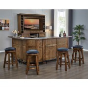 Donnybrook L-Shaped Home Bar w/ Backless Barstools