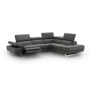 Annalaise Power Reclining Right Chaise Sectional (Dark Grey)