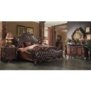 Versailles Upholstered Bedroom Set (Cherry Oak)