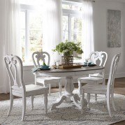 Magnolia Manor Pedestal Dining Set w/ Wood Chairs