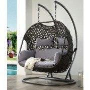 Vasant Outdoor Wicker Patio Swing Chair w/ Stand