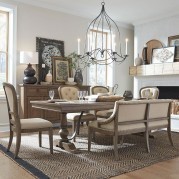 Americana Farmhouse Trestle Dining Room Set w/ Bench