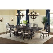 Stone Rectangular Dining Room Set w/ Ladder Back Chairs
