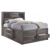Emily Bookcase Storage Bed (Grey)