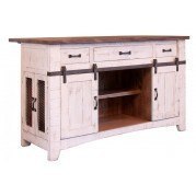 Pueblo Kitchen Island (Brown/ White)