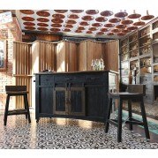 Pueblo Kitchen Island Set (Brown/ Black)