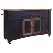 Pueblo Kitchen Island (Brown/ Black)